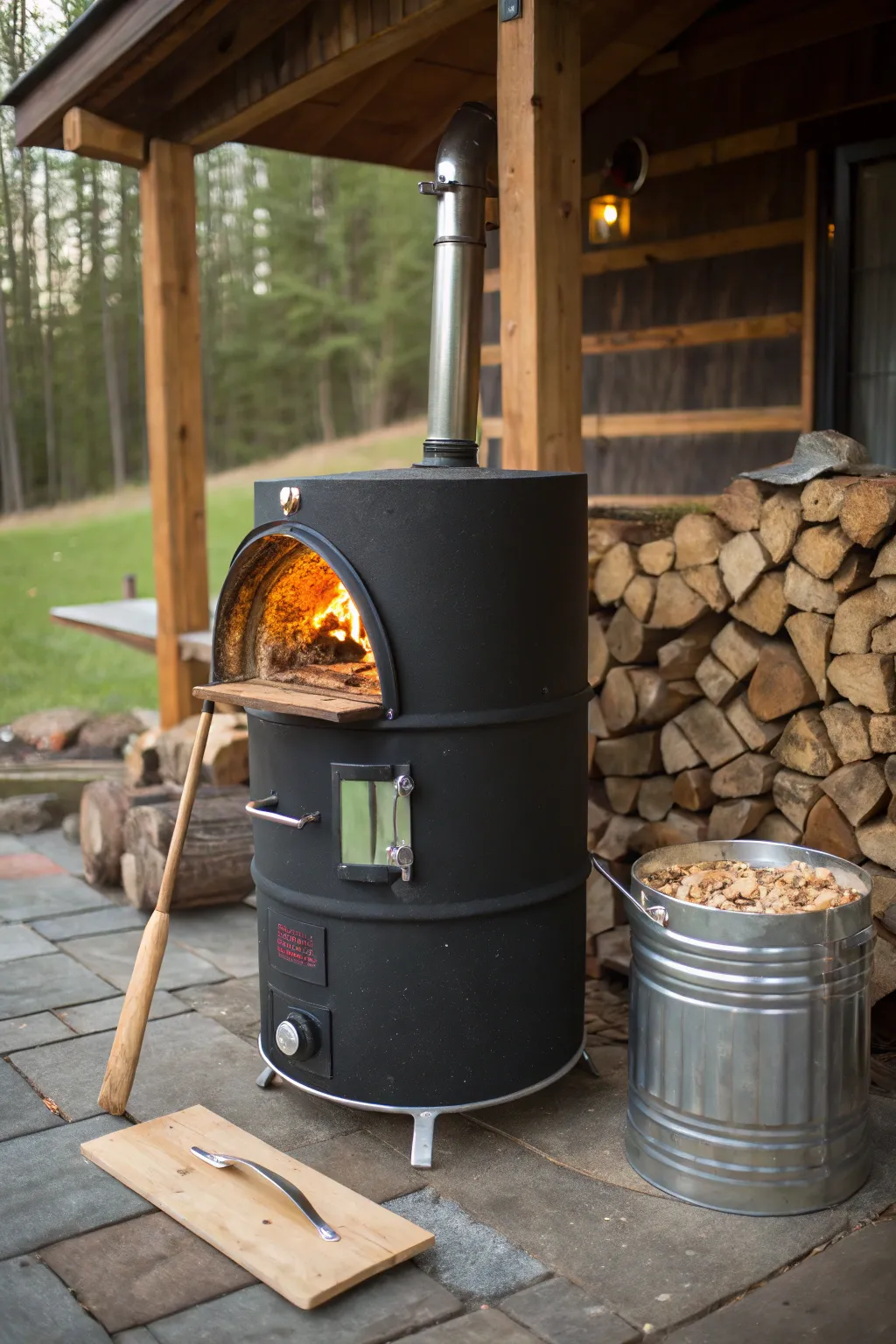 Transform a 55-gallon drum into your ultimate backyard pizza oven for perfect wood-fired pizzas!