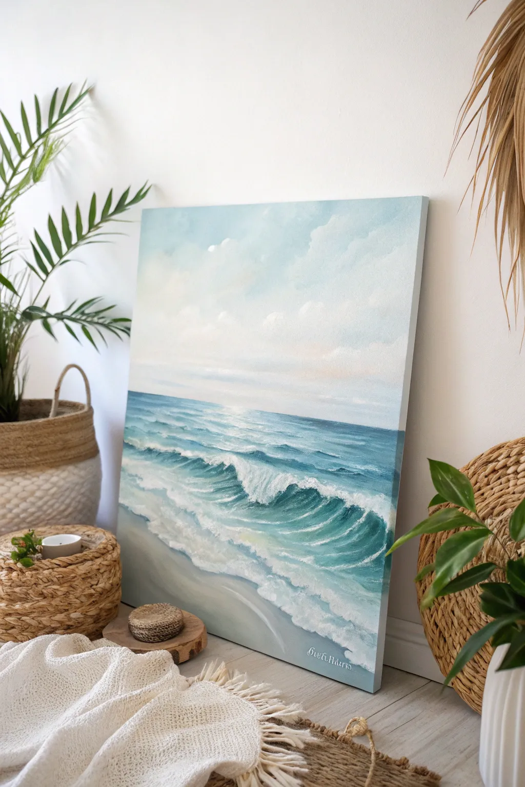 Dive into tranquility with this minimalist seascape masterpiece, a perfect blend of serenity and style.