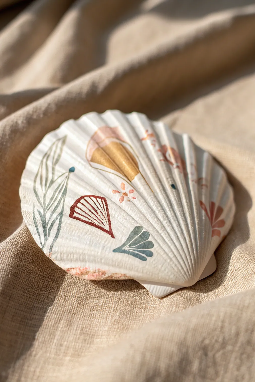 Embrace the beauty of simplicity with minimalist acrylic seashell art.