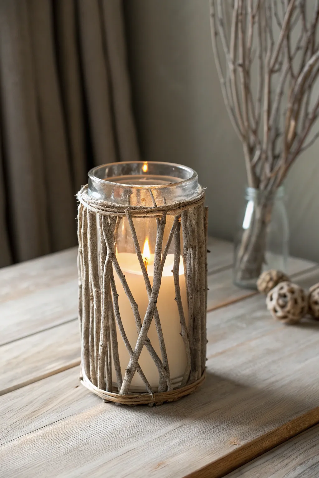 Embrace the elegance of nature with this DIY Twig Candle Holder, perfect for a cozy Thanksgiving table setting.