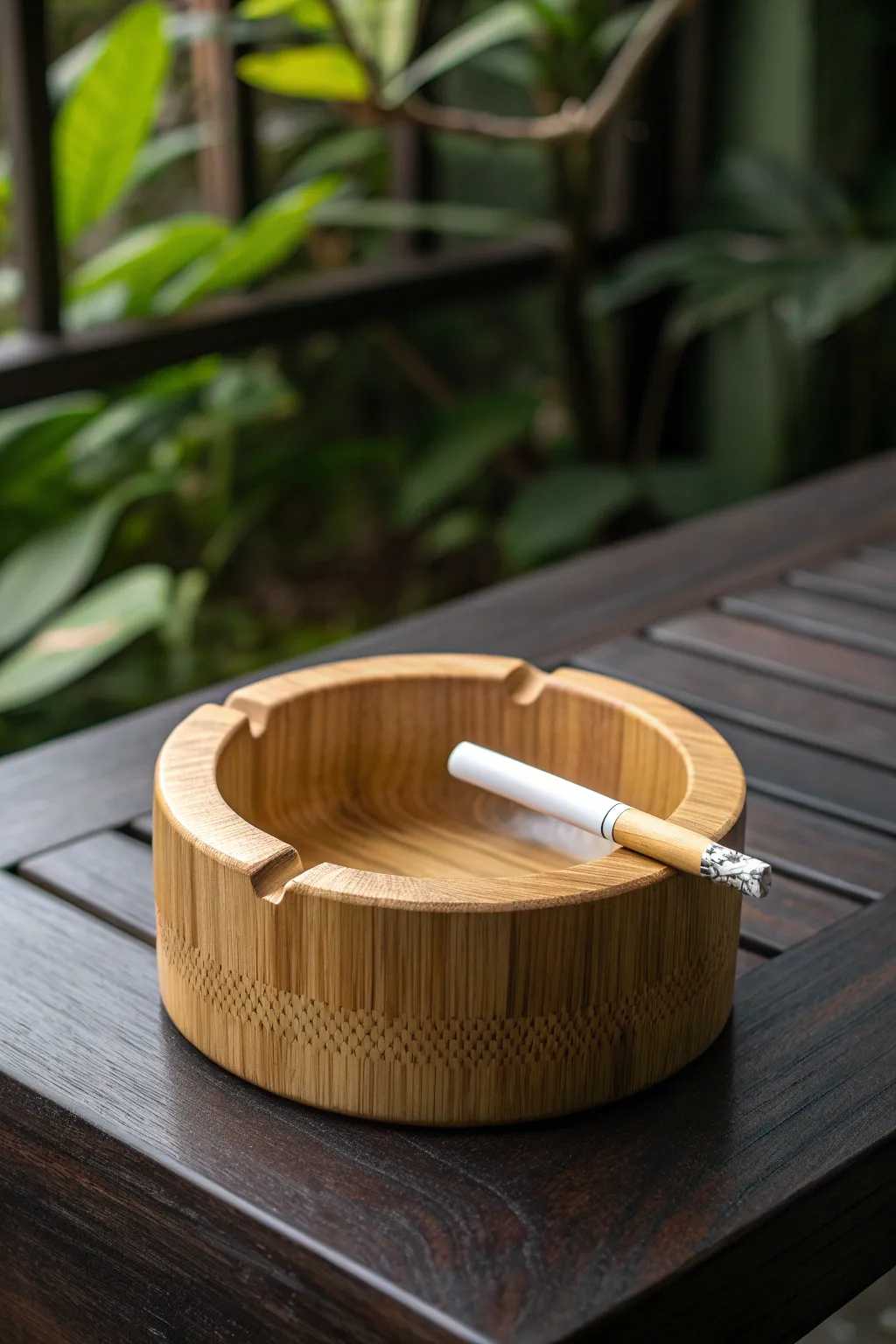 Elegance meets sustainability: a bamboo ashtray crafted for the eco-conscious gentleman.