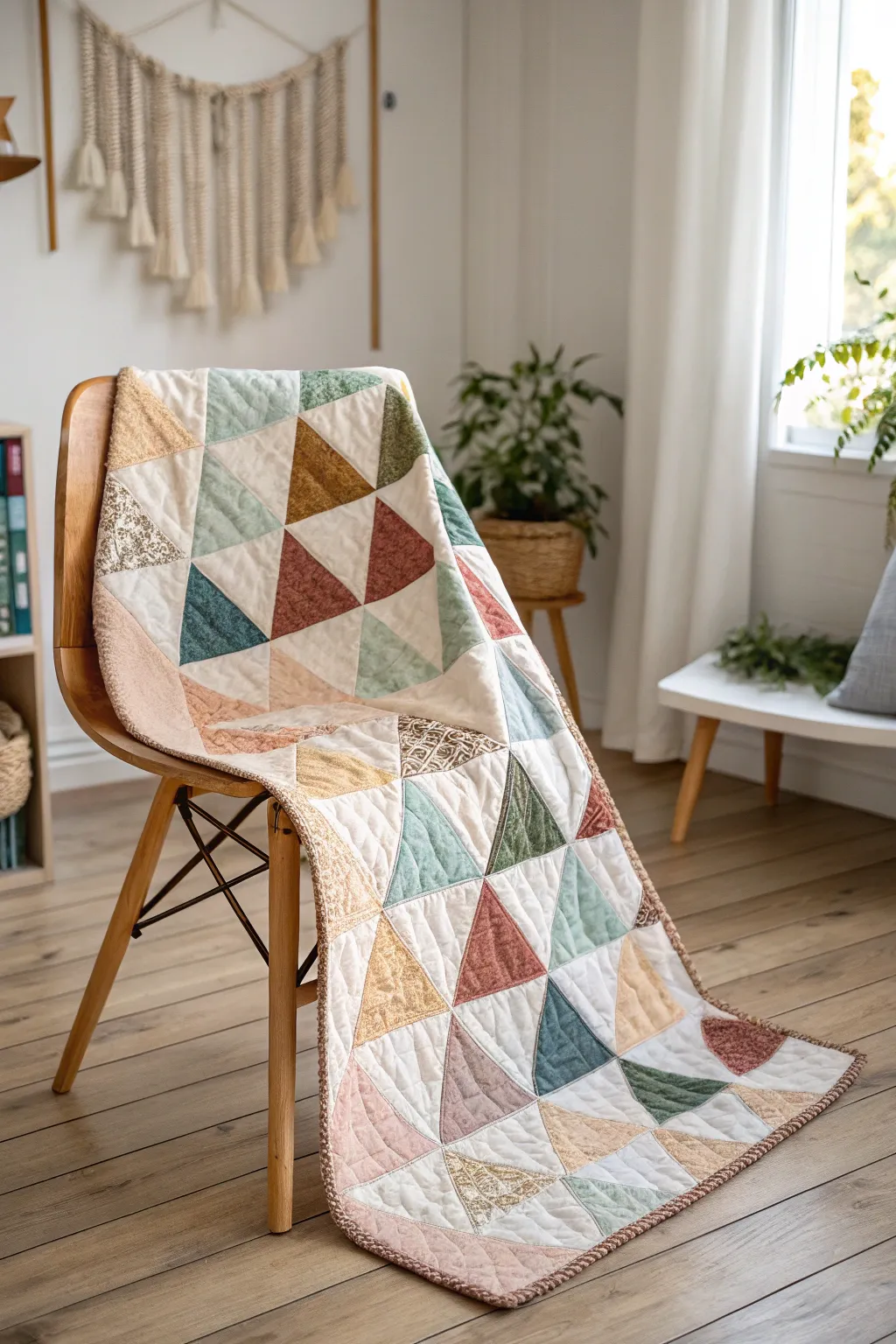 Discover the elegance of triangles in quilt patterns—where simplicity meets artisanal beauty.