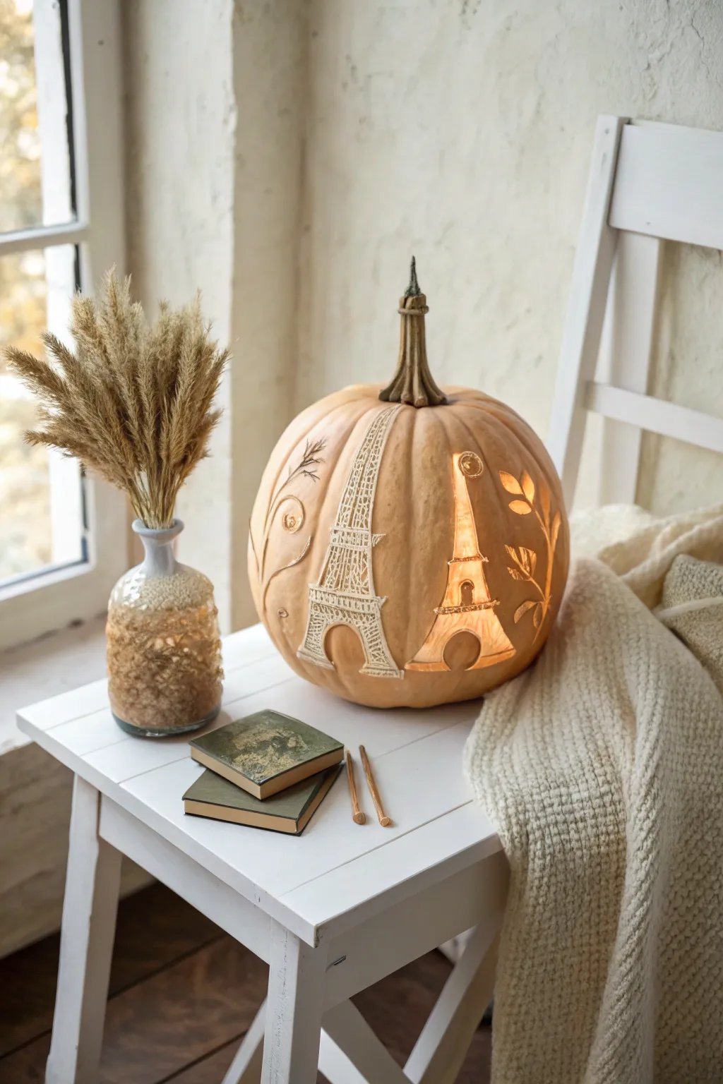 Elevate your autumn decor with a touch of Parisian elegance. 🍂🎃 #PumpkinArtistry #ScandiBoho