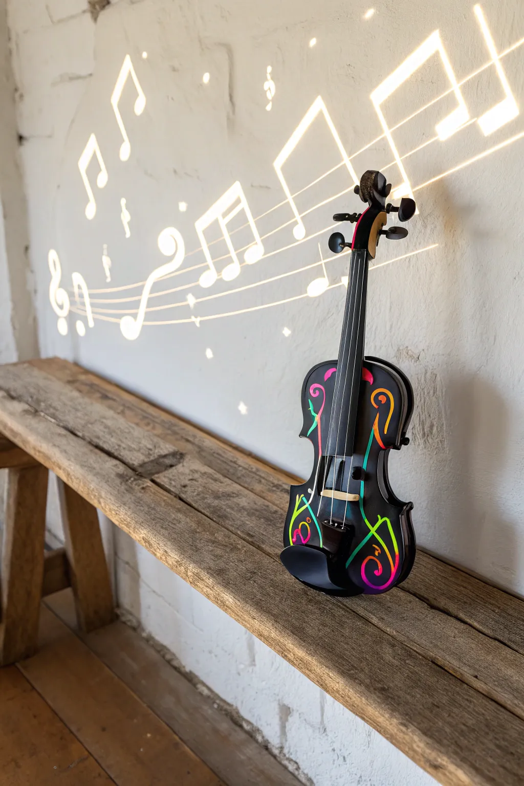 Let the music glow: a harmonious blend of art and sound in neon hues.