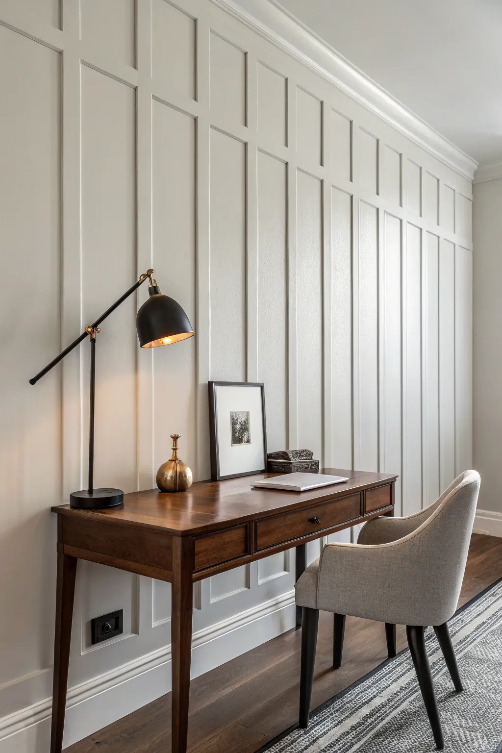 Elevate your space with the subtle elegance of a minimalist board-and-batten wall.