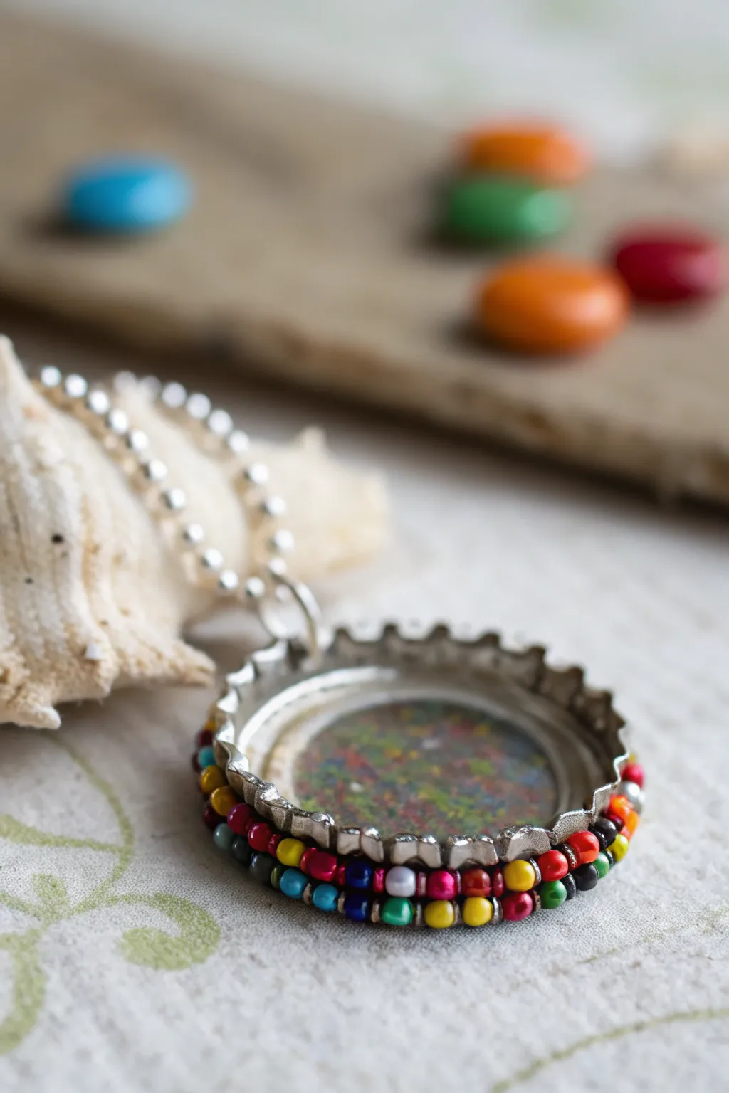 Transform bottle caps into stunning jewelry with a splash of color and creativity!