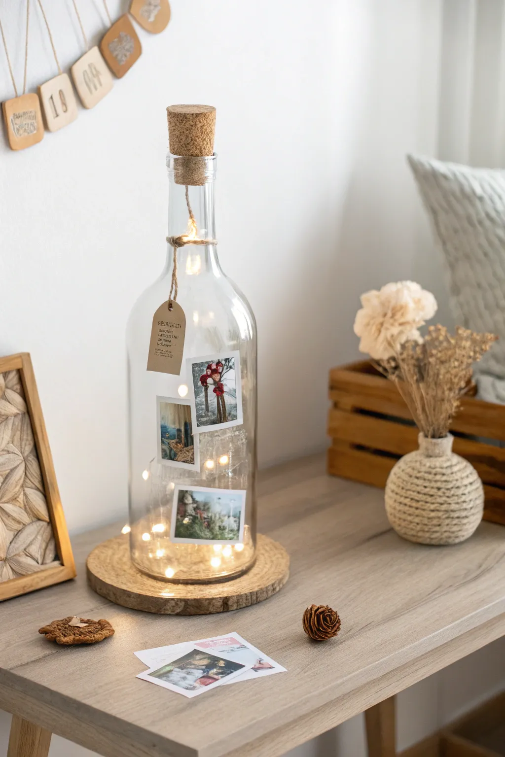 Illuminate your memories with a personalized bottle lamp that tells your story.