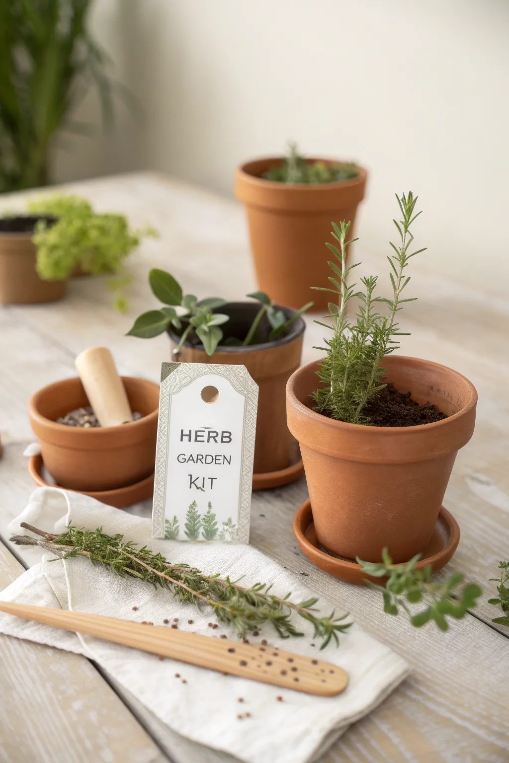Create your own little herb oasis—perfect for a personal touch at your bridal shower!