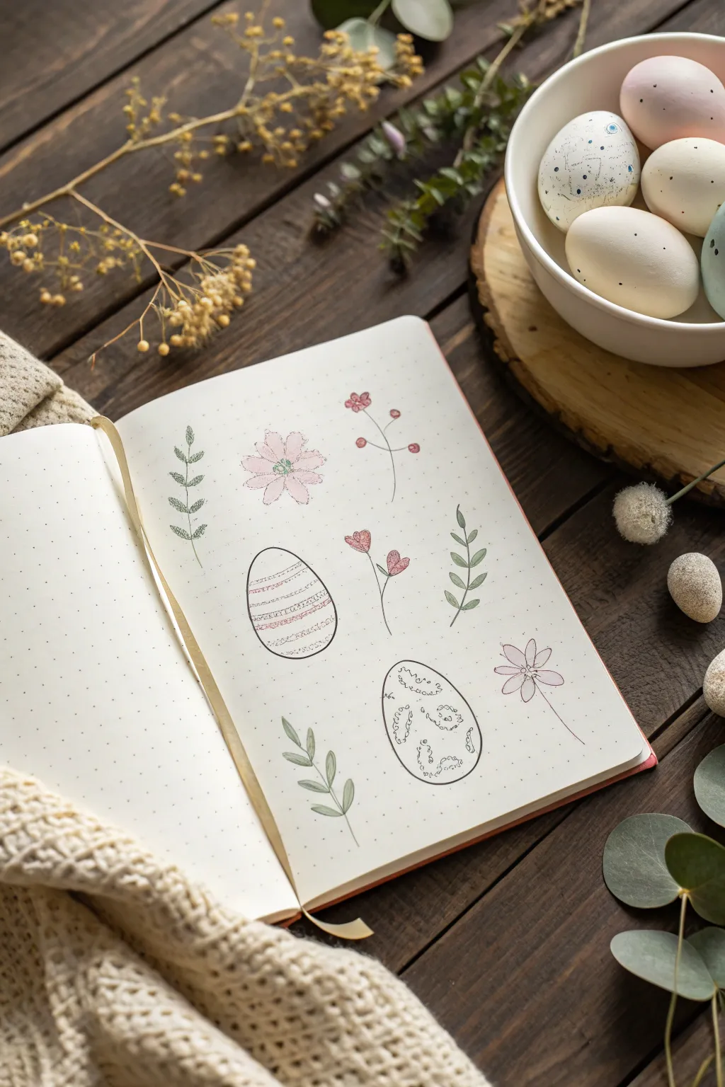 Discover hidden Easter joy with minimalist doodles in your bullet journal. #EasterDoodles #MinimalistArt