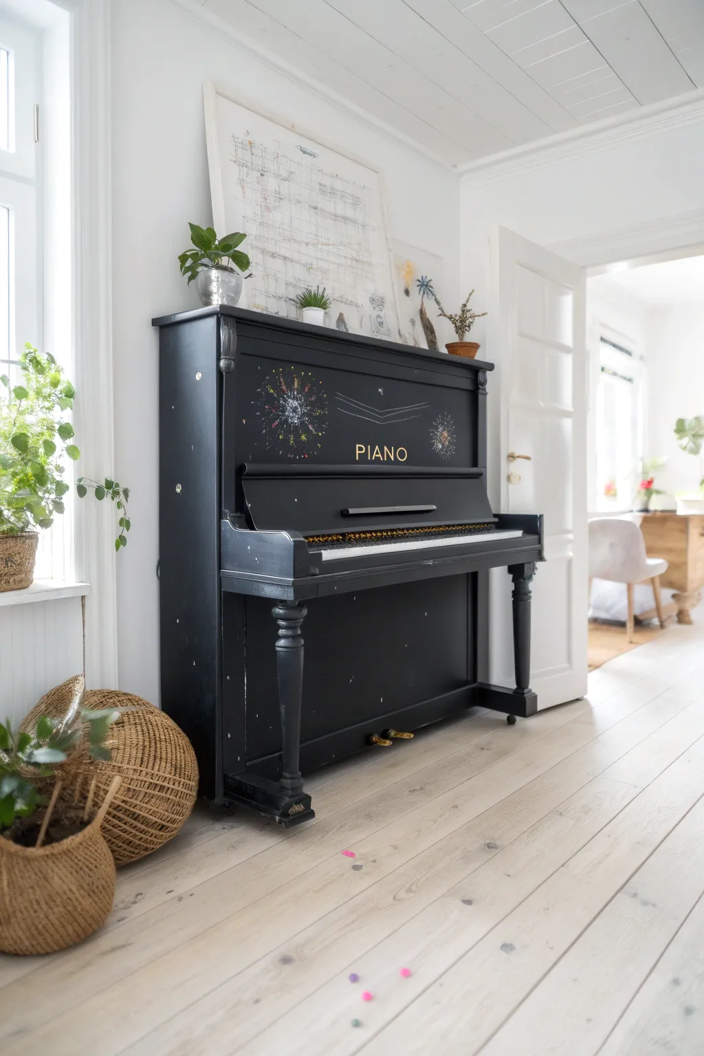Transform your piano into a creative canvas with chalkboard paint—where music meets imagination!