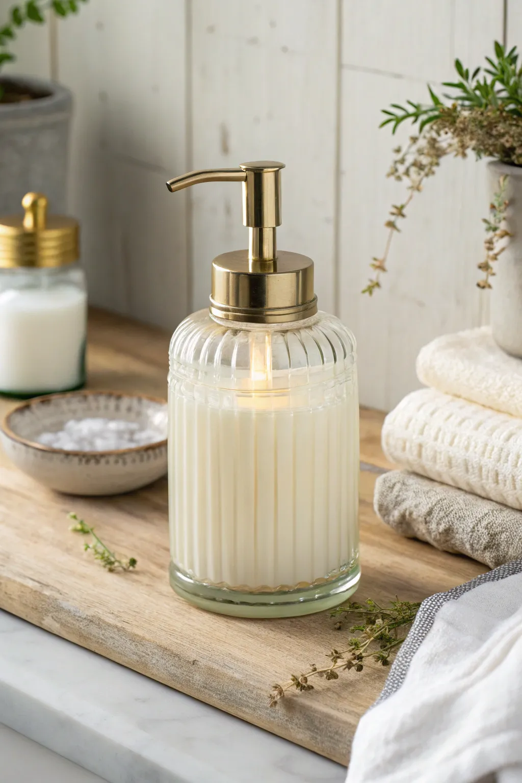 Transform your space with eco-friendly elegance! 🌿✨ This DIY soap dispenser blends minimalist design with boho charm. Perfect for a sustainable touch in any home.