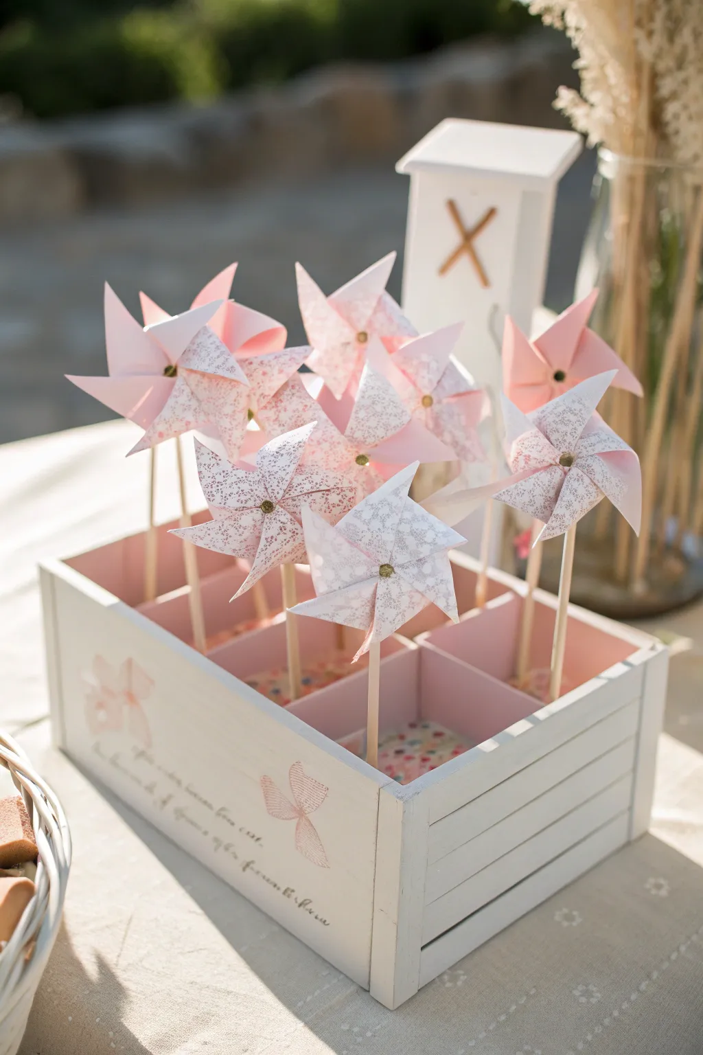 Add a whimsical touch to your baby shower with this charming windmill card box, blending minimalist design with playful elegance.