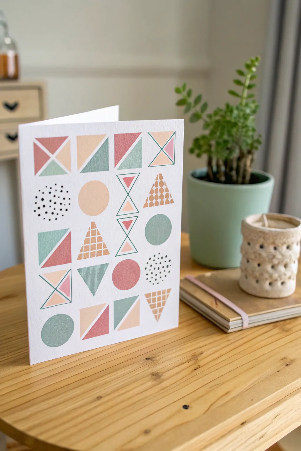 Embrace modern elegance with geometric designs – a perfect blend of simplicity and artistry for your homemade card creations.