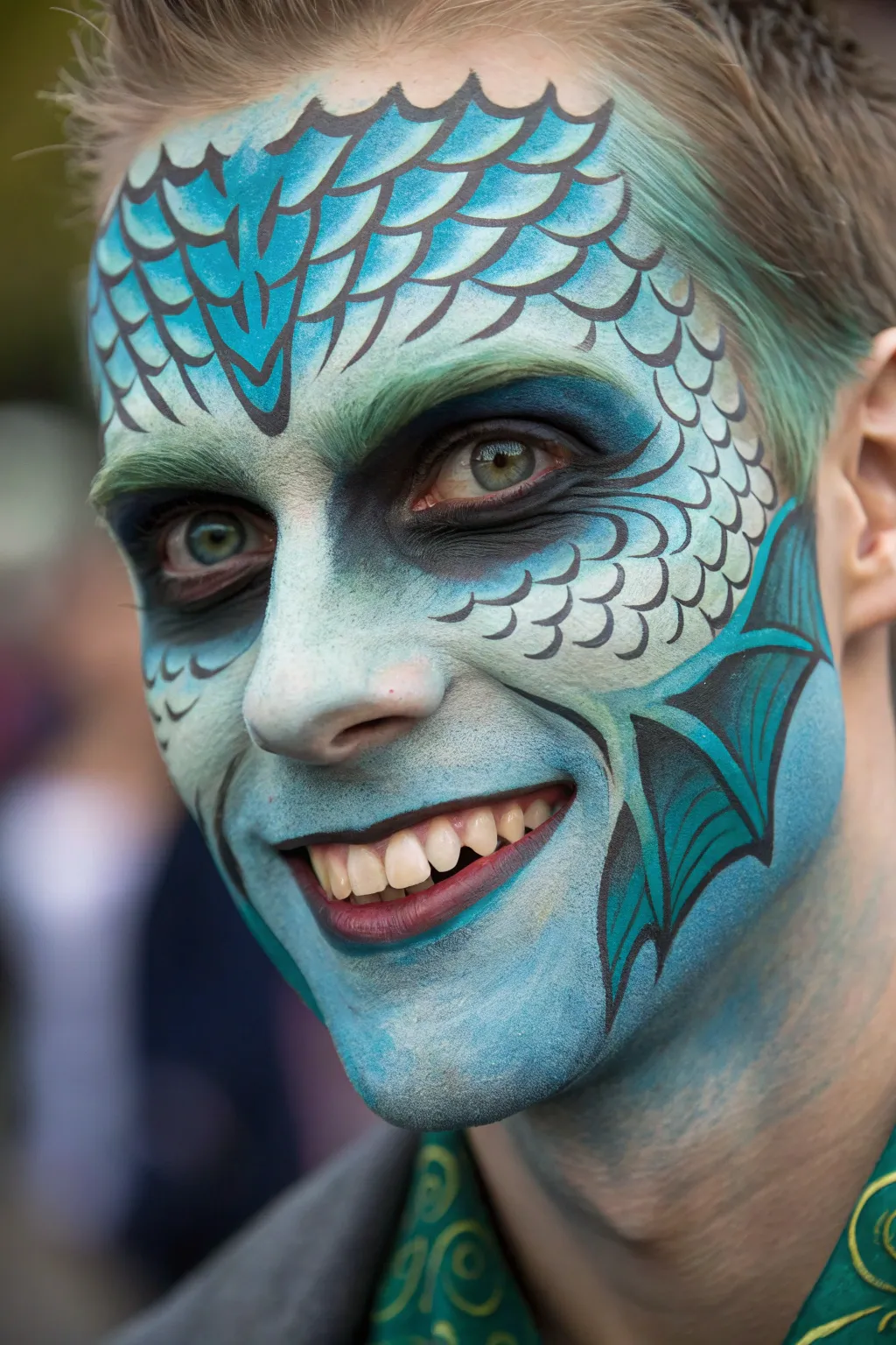 Dive into the depths of creativity with this Under the Sea Zombie face paint—where nautical whimsy meets the undead!