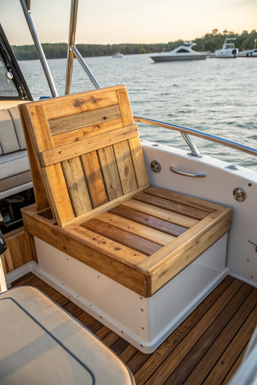 Transform your boat with rustic charm: DIY pallet seating that marries style and functionality.
