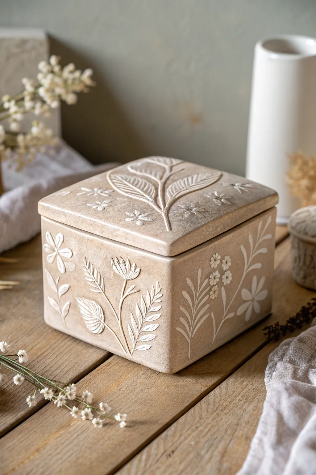 Unlock stories with every glance: this ceramic box marries artistry with memory.