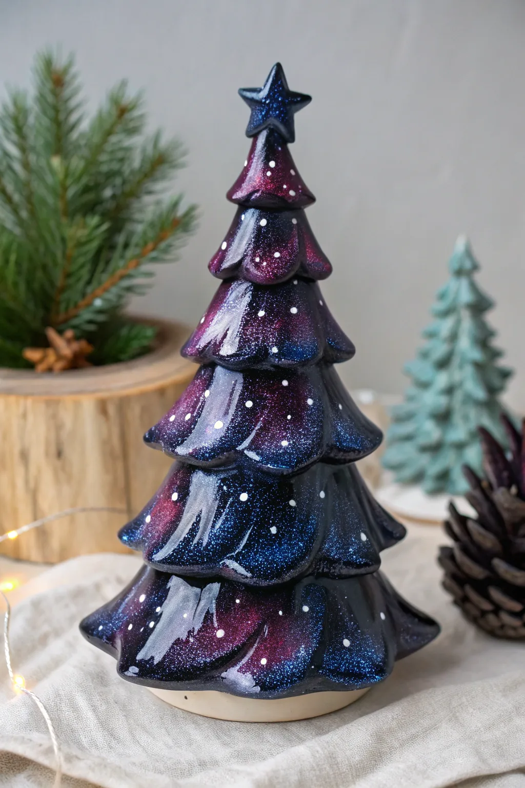 Bring the cosmos into your holiday decor with a galaxy-inspired ceramic tree. ✨🌌 #GalaxyGlitz #ScandinavianBoho