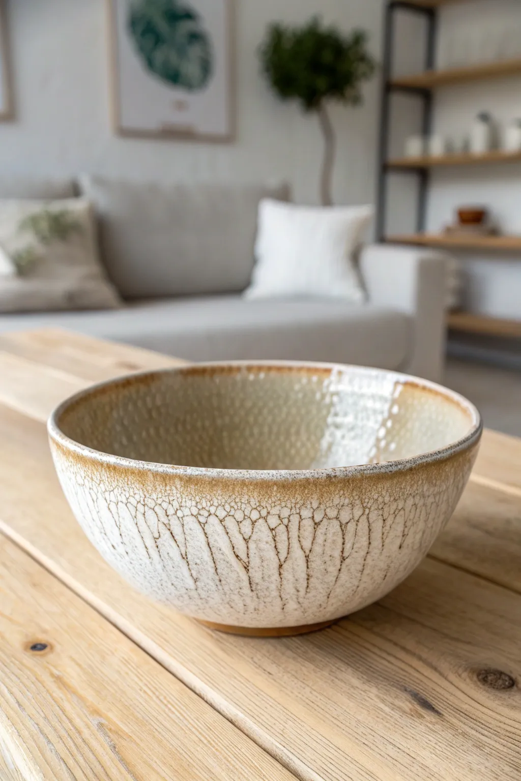 Explore the art of textured glazes with this beautifully crafted ceramic bowl, where simplicity meets natural elegance.