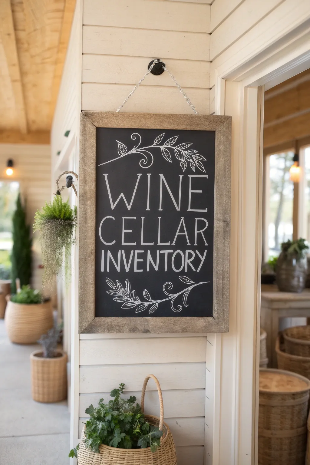 Keep your wine selection stylishly organized with a minimalist chalkboard inventory. 🍷✨