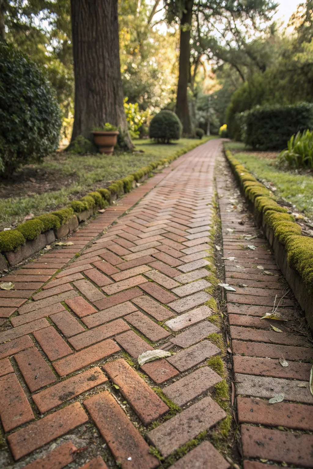 Transform your dirt floor with a timeless brick pathway that exudes classic craftsmanship and style.