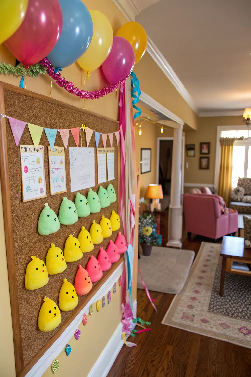 A parade of Peeps bringing joy to the room.