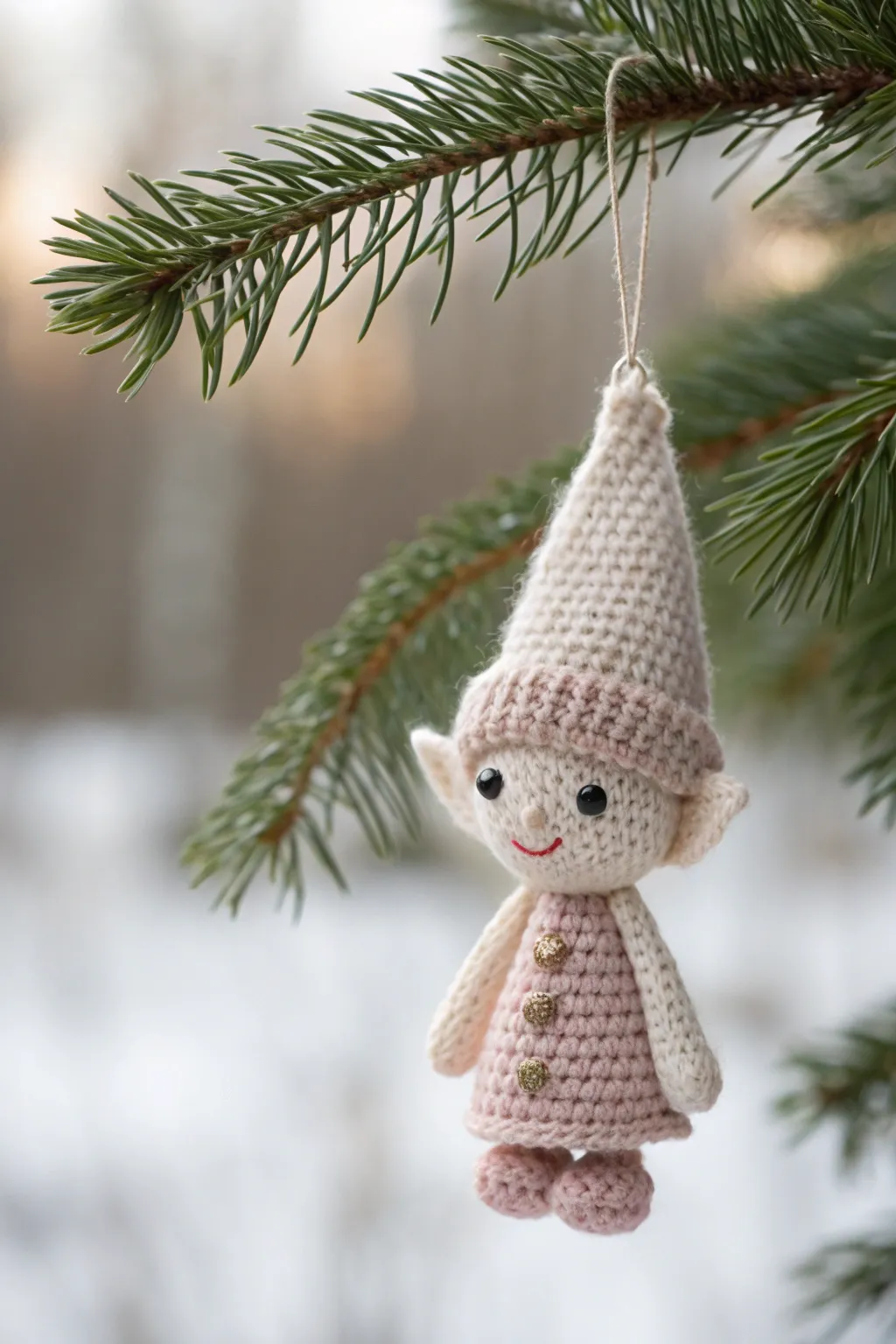 Add a touch of whimsy to your tree with a handmade crochet elf ornament. Perfect for a unique Christmas charm!