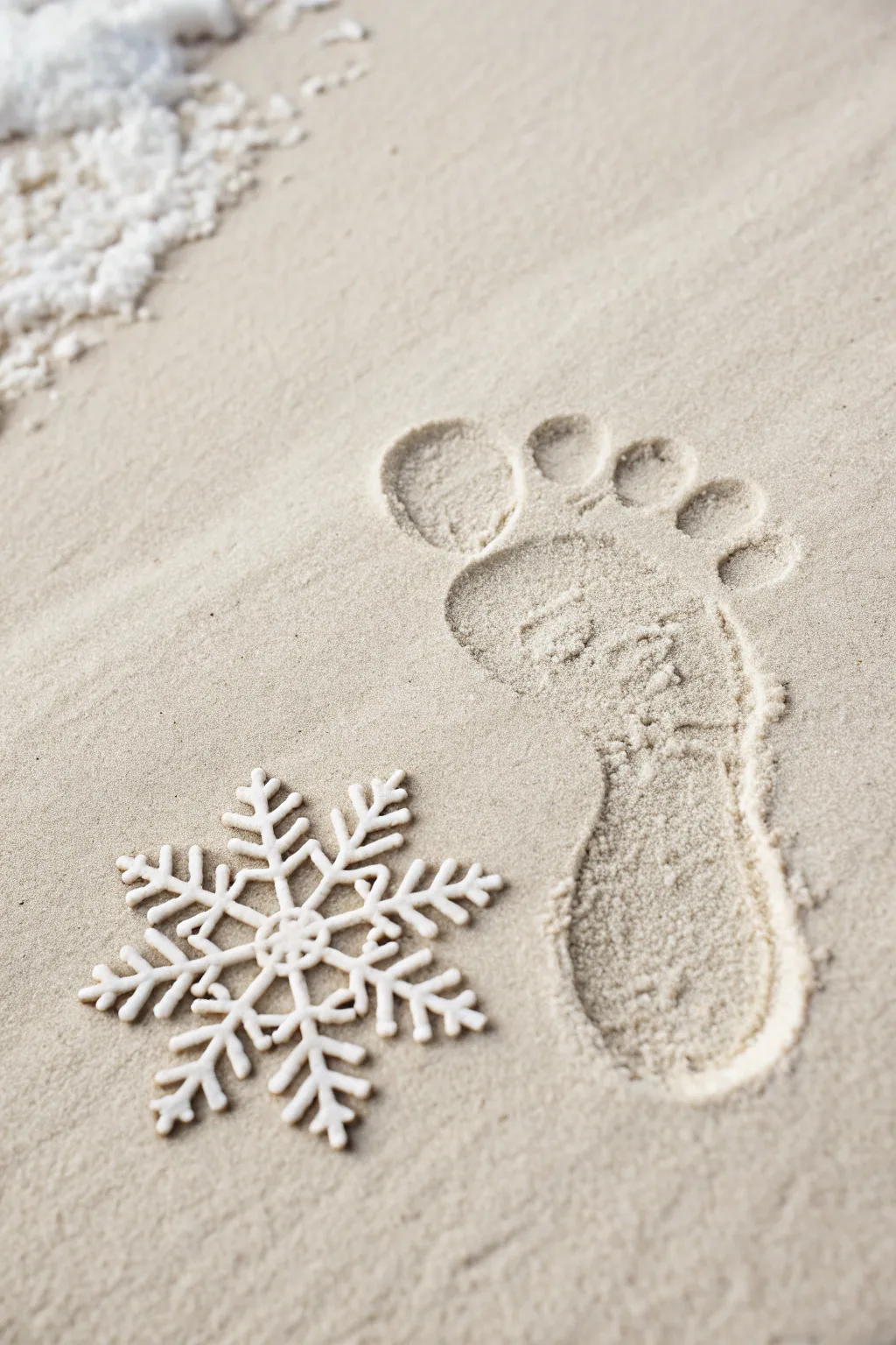 Capture the magic of winter with footprint snowflakes, where simplicity meets artistry.