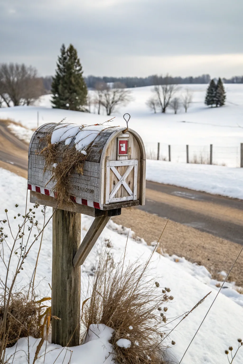 Capture cozy charm with a farmhouse-style mailbox cover.