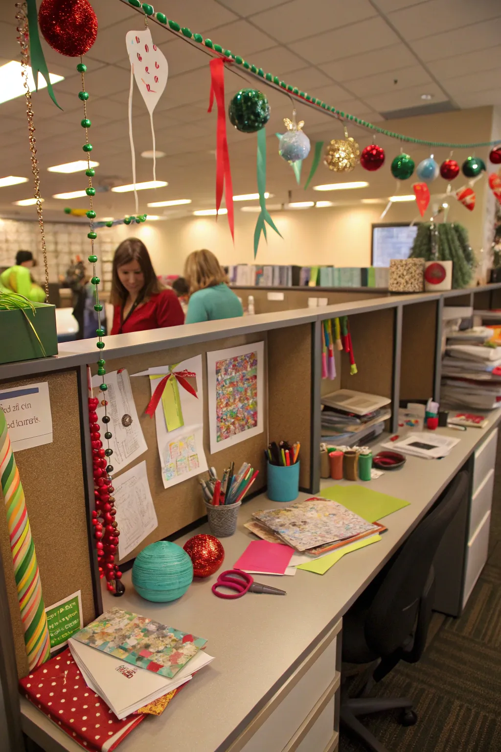 Encourage creativity with a DIY ornament station.