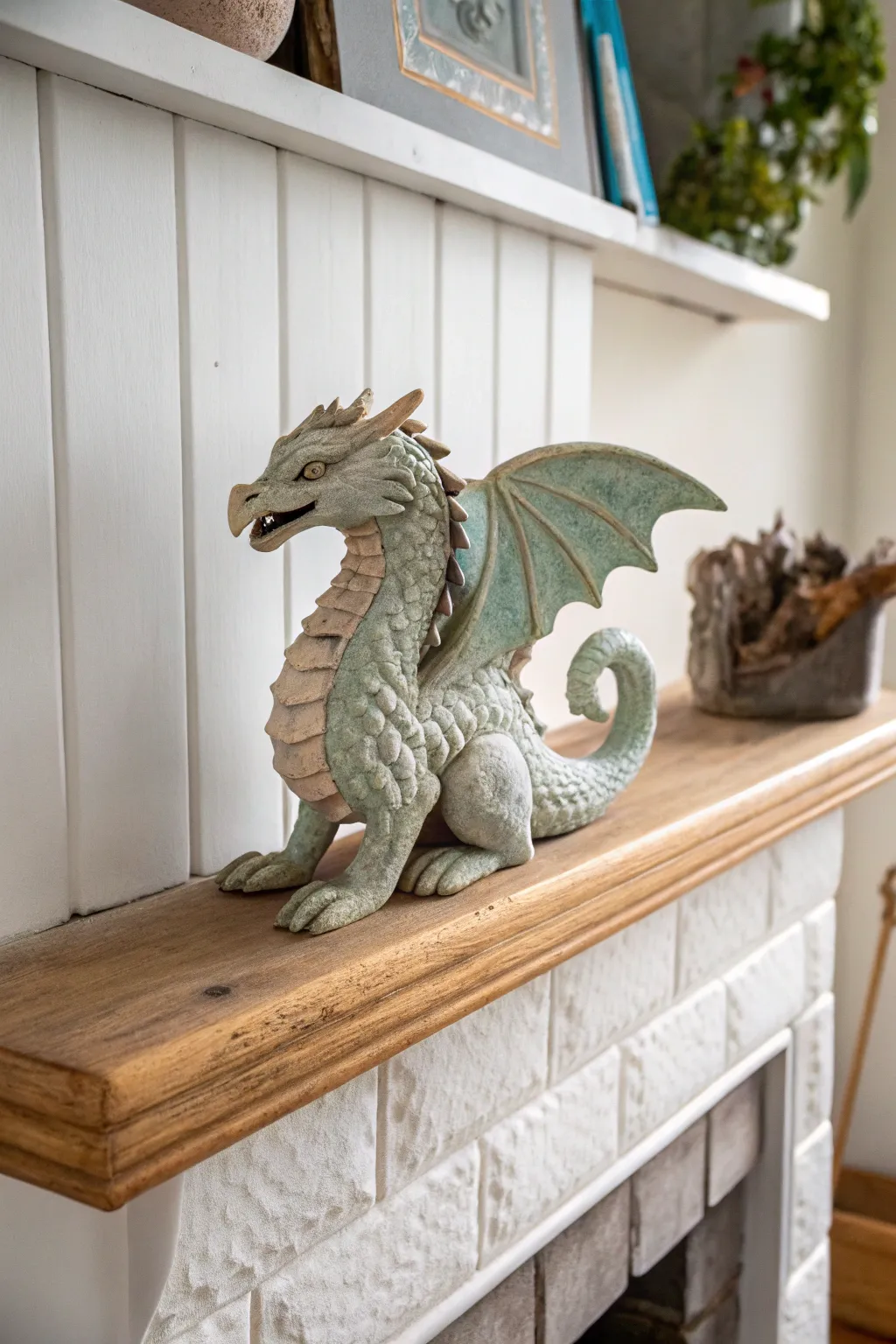 Unleash your creativity with a charming clay dragon that brings a touch of fantasy to minimalist decor.