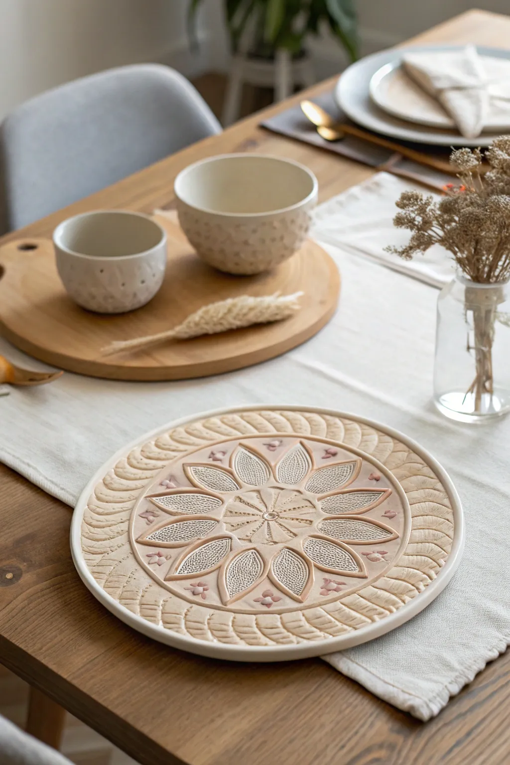 Elevate your dining experience with the artful beauty of handcrafted clay trivets.