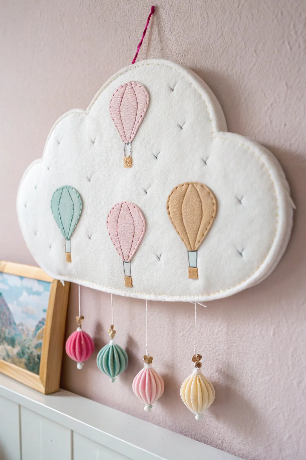 Dream big with this cloud-inspired bulletin board, a perfect mix of Scandinavian simplicity and boho elegance!