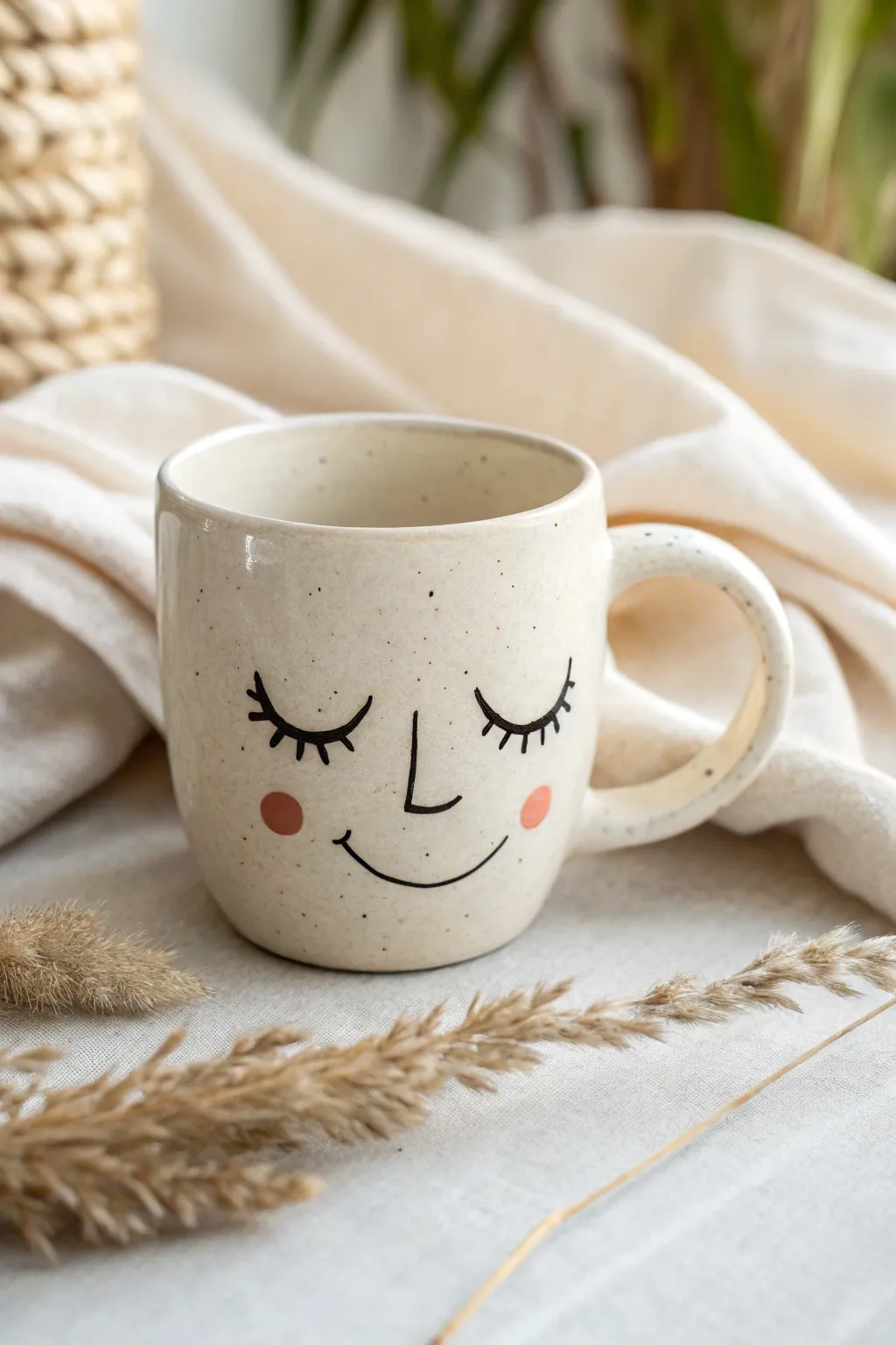 Start your day with a wink and a smile! ☕✨ #WhimsicalMug #ScandiBohoVibes