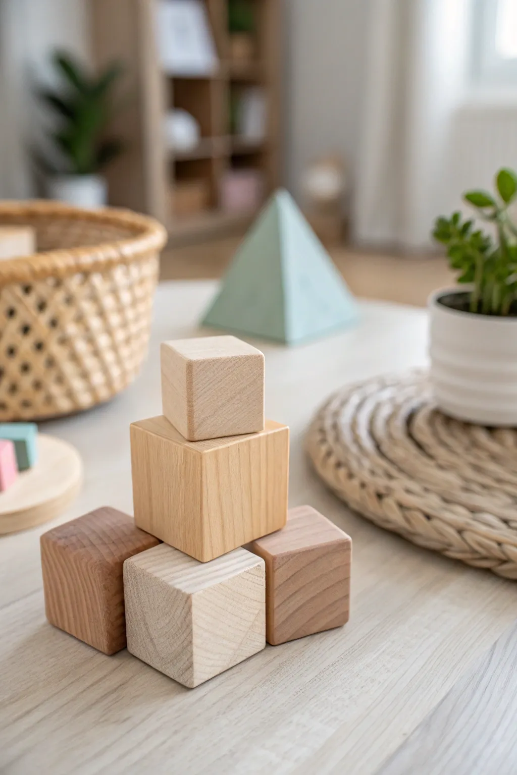 Embrace the joy of building with a touch of nature's beauty. #MinimalistPlay #WoodenBlocks