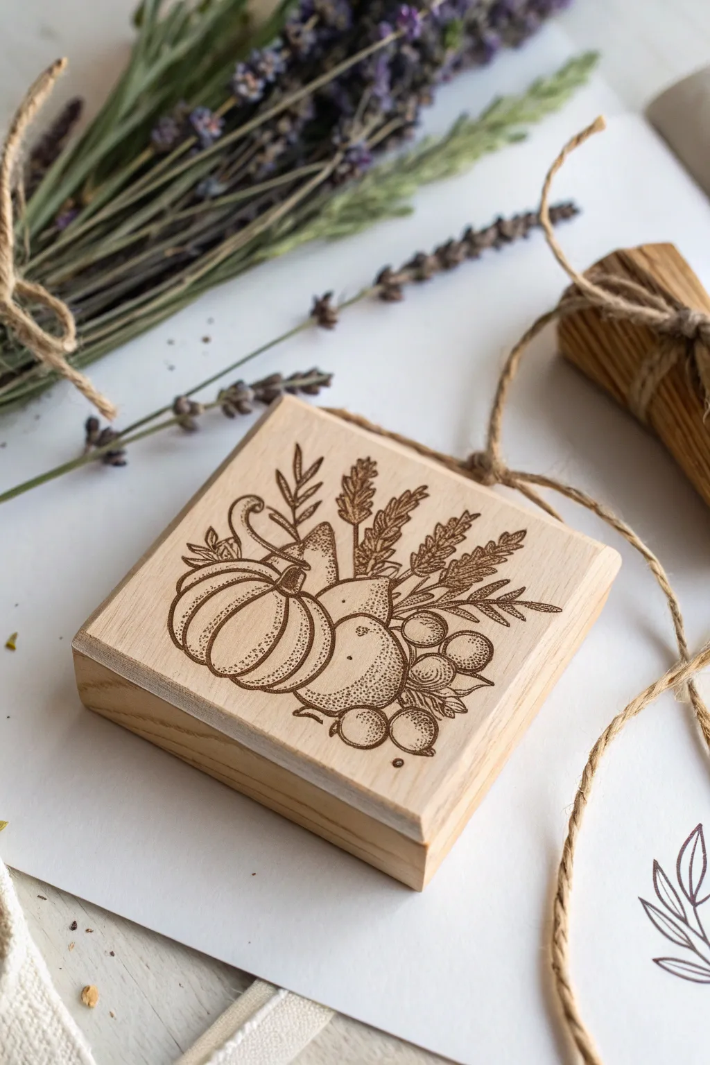 Elevate your holiday crafts with this beautifully detailed cornucopia stamp, perfect for adding a touch of natural elegance to your cards and wrapping paper.