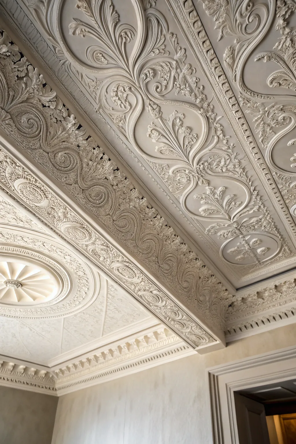 Elevate your ceiling with the timeless elegance of textured plaster finishes.