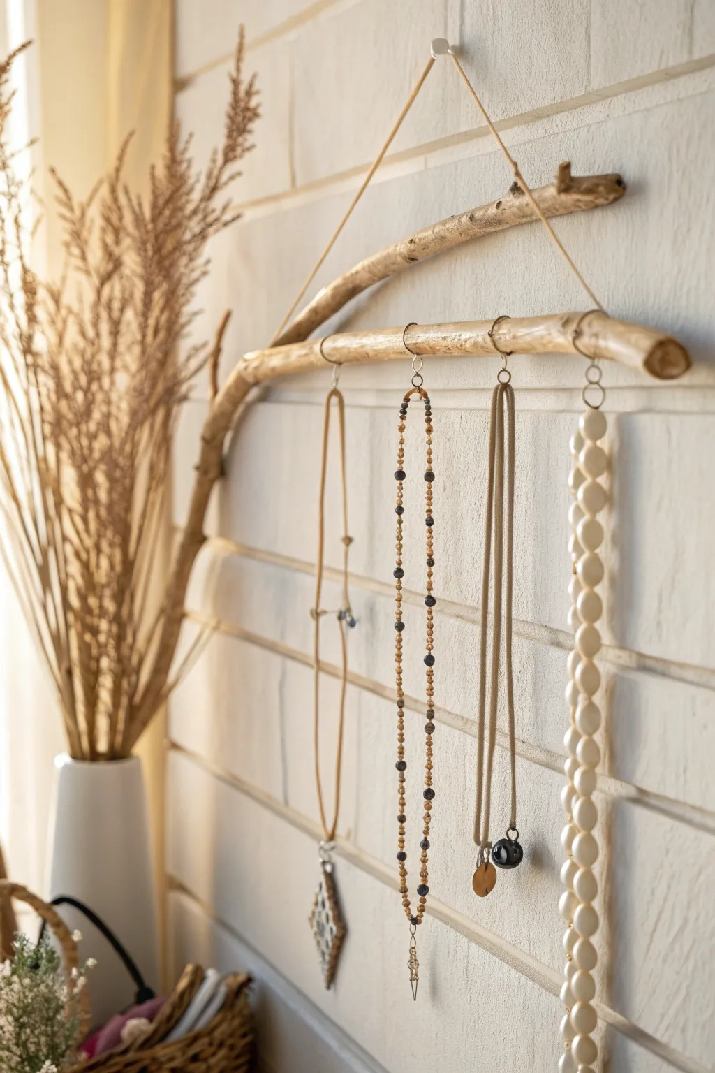 Elevate your accessory organization with nature's touch—twig jewelry hangers for a minimalist and eco-friendly display.