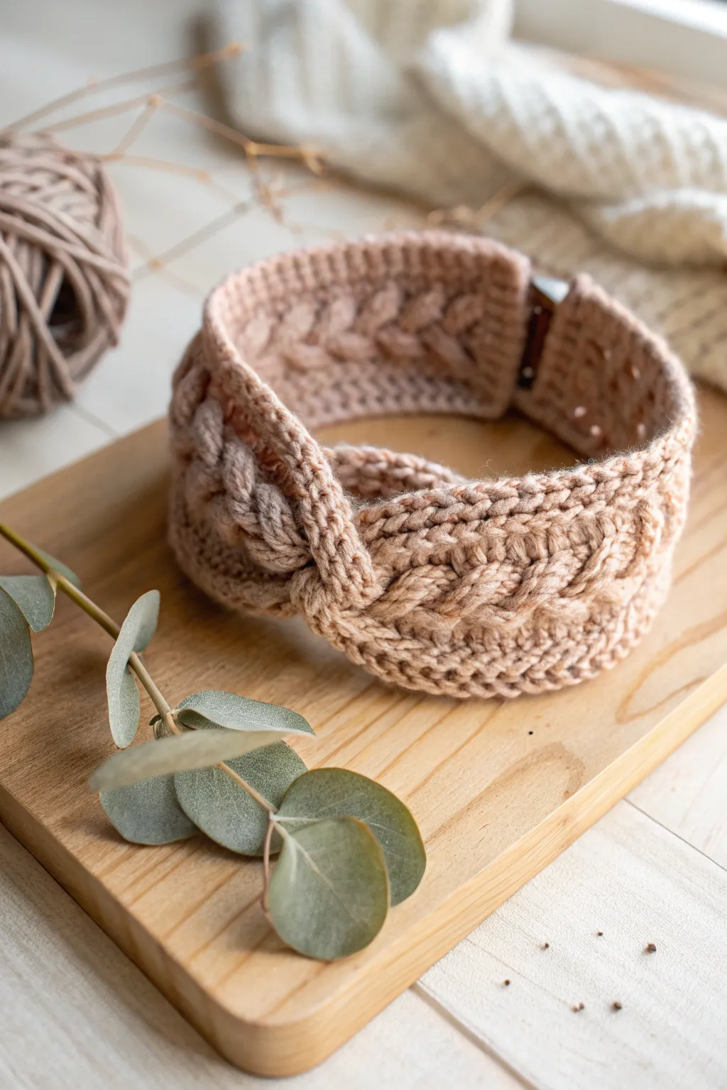 Embrace cozy elegance with this handcrafted knitted headband, perfect for those chilly market days. 🌿✨