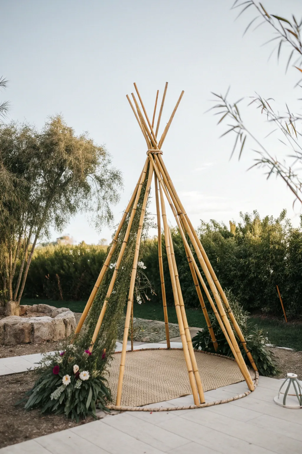 Elevate your garden's style with a touch of boho elegance: Bamboo Garden Teepee.