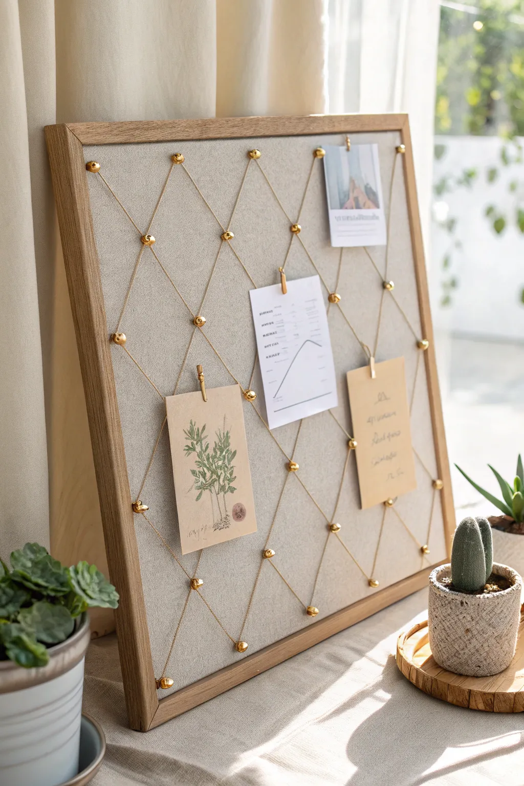 Elevate your workspace with a touch of boho minimalism—create your own personalized memo board!