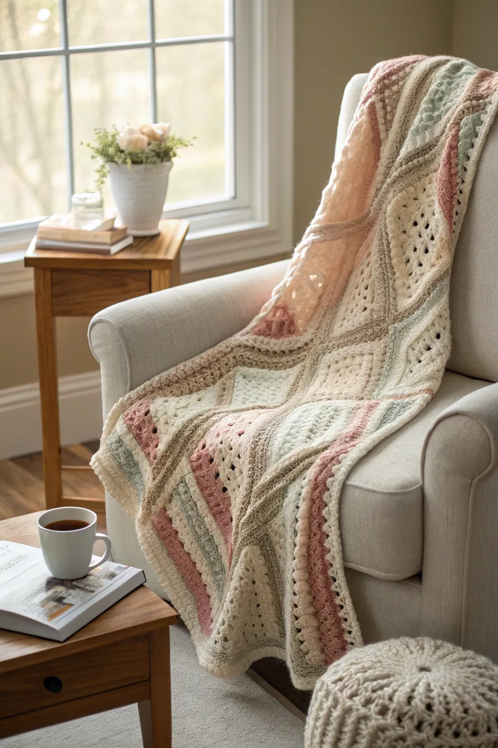 Wrap yourself in the warmth of 'hygge' with this lovingly crafted crochet blanket, perfect for serene weekends and peaceful moments.