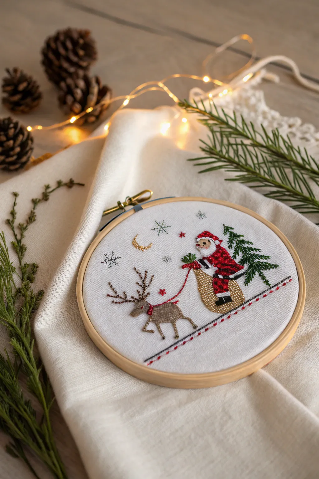 Stitch your way into the holiday spirit with festive elegance. 🎅🦌✨ #CrossStitchJoy