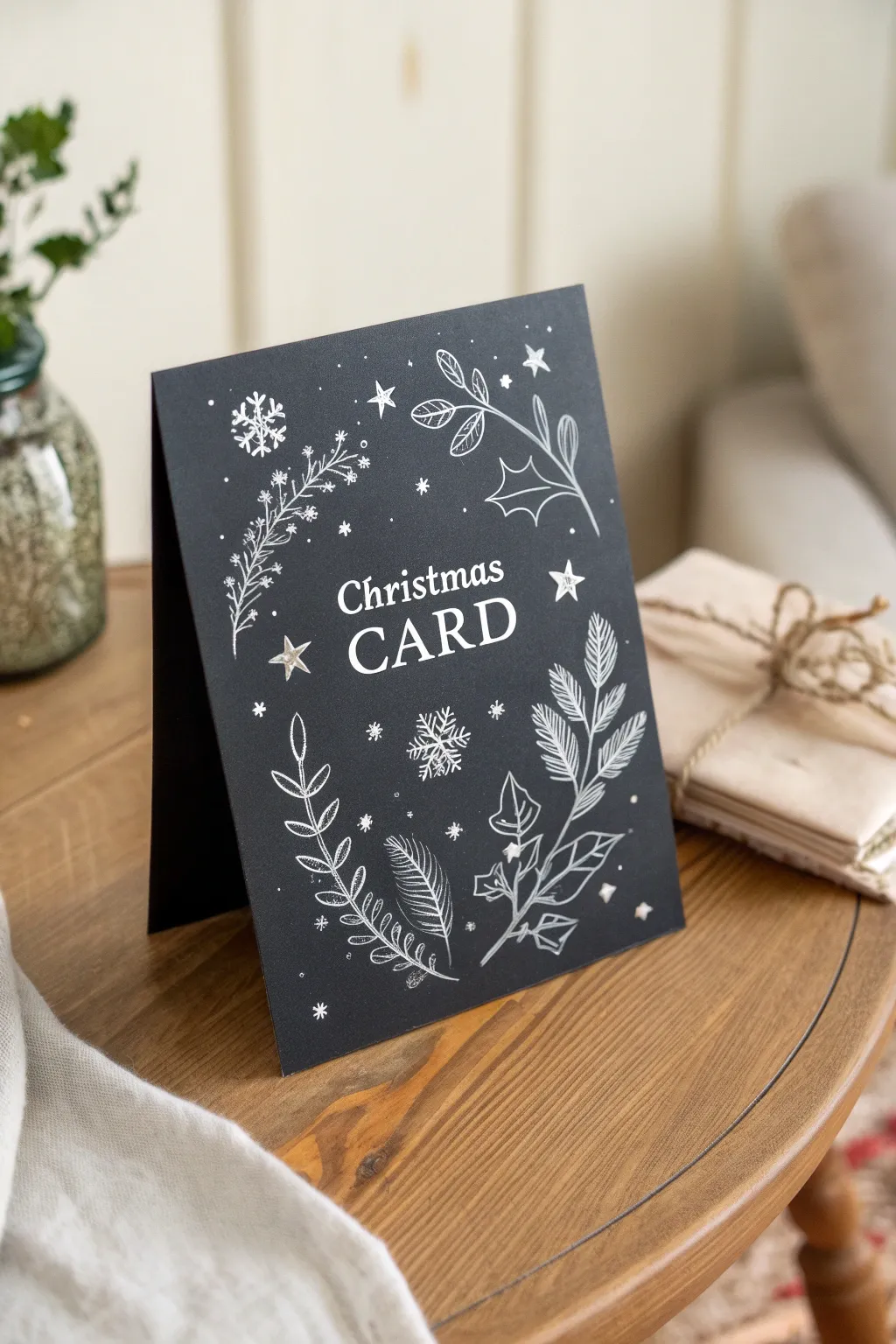 Chalkboard elegance: Capture the magic of Christmas with minimalist charm.