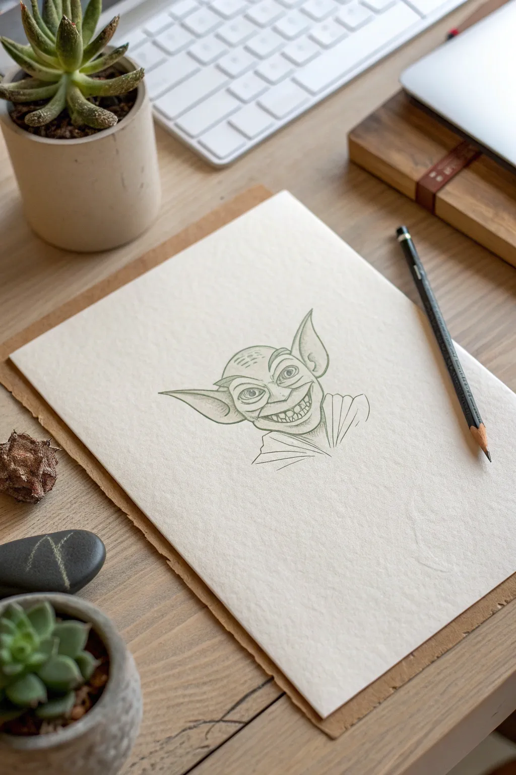 Unleash your creativity with this charming goblin sketch! Perfect for adding a playful touch to your Halloween decor.