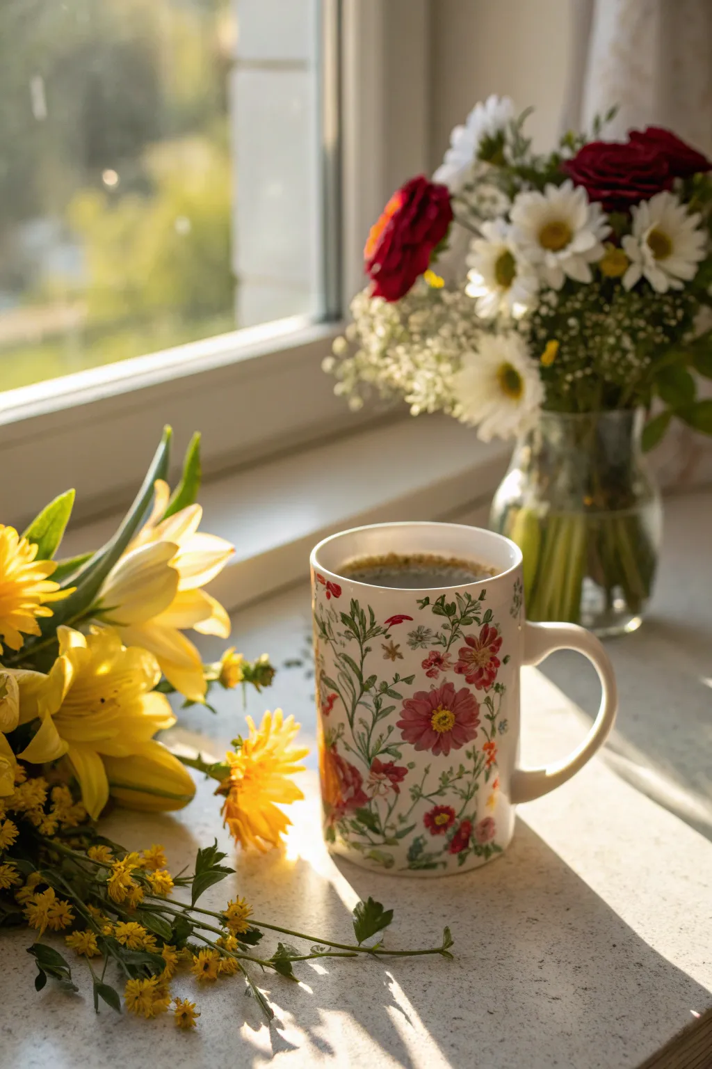 Floral mugs infuse a sense of springtime into your coffee break.