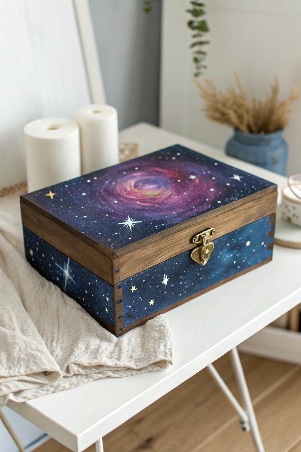 Explore the cosmos with your own galaxy-themed treasure box. ✨ #GalaxyArt #ScandinavianBoho