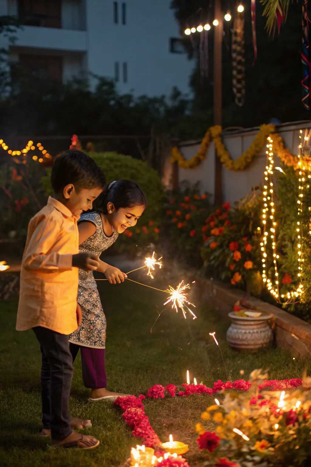Kids enjoying Diwali capture the pure essence of the festival's joy.