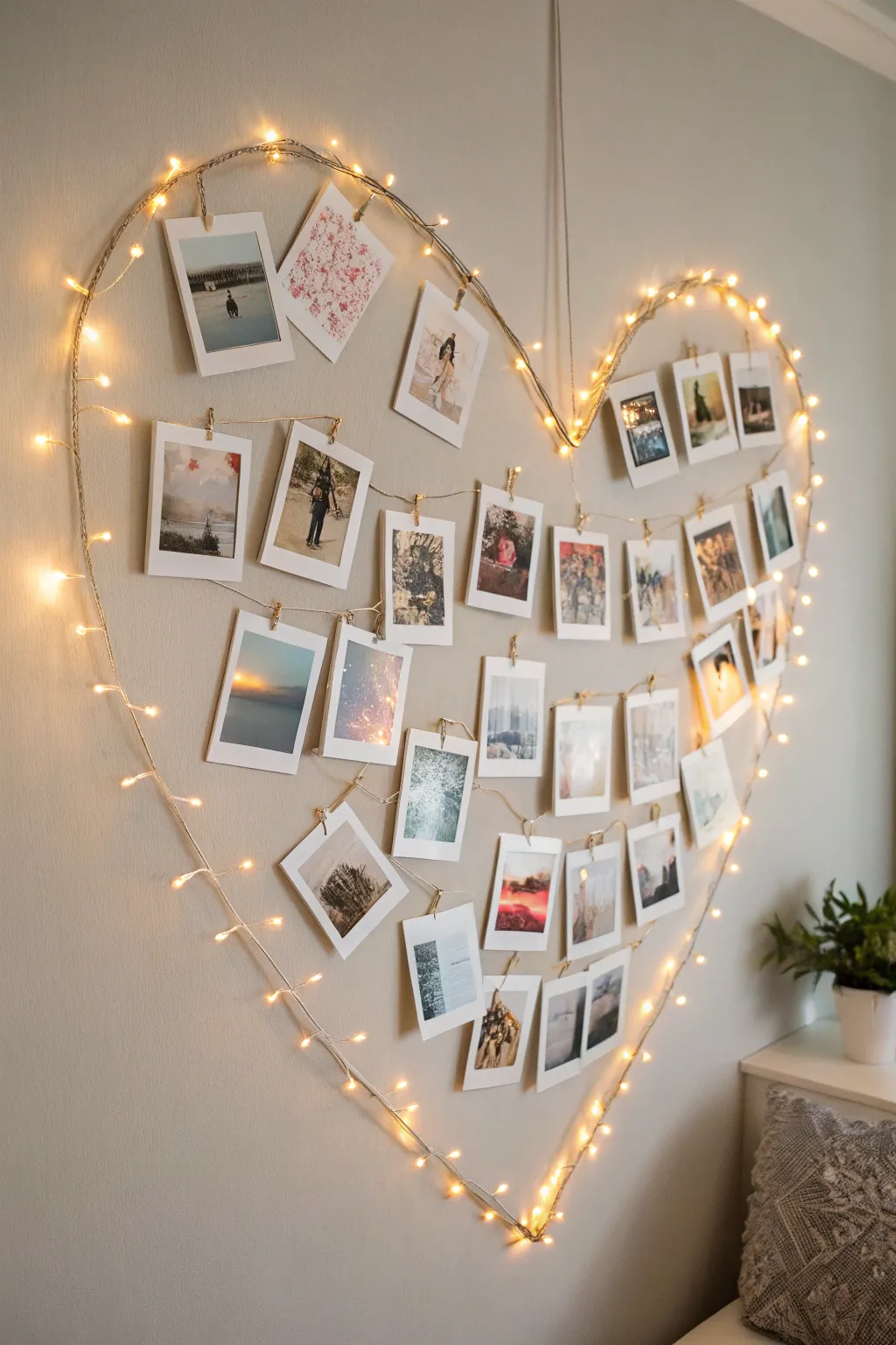 Capture memories with a heart-shaped photo collage—perfect for adding a personal touch to any celebration.