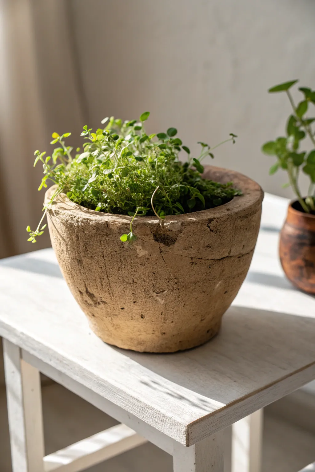 Embrace natural elegance with a handmade clay pot centerpiece.