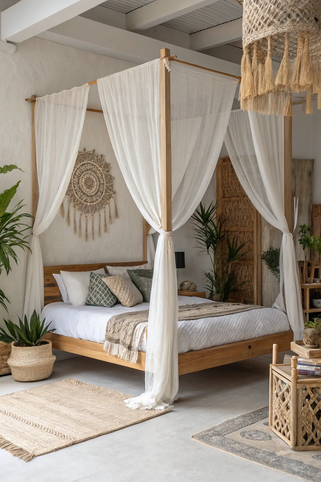 Transform your dorm room into a cozy retreat with a simple fabric canopy headboard.